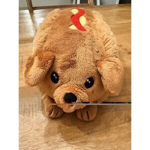 Squishable Dachshund Hotdog 12" Brown Plush Weiner Dog in Bun Soft Embroidered